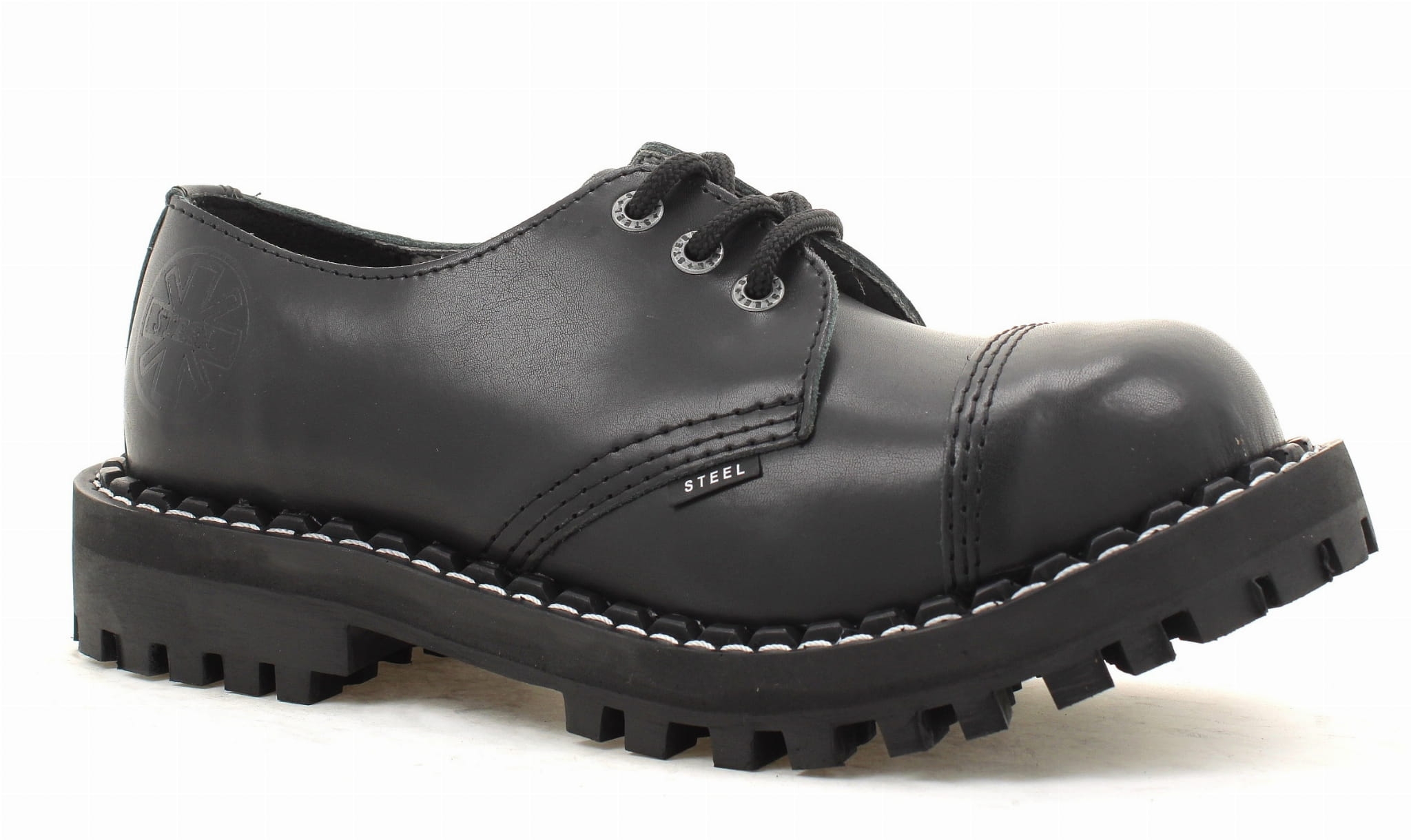 STEEL buty typu glany 3 dziurkowe 101-102/O/BLK