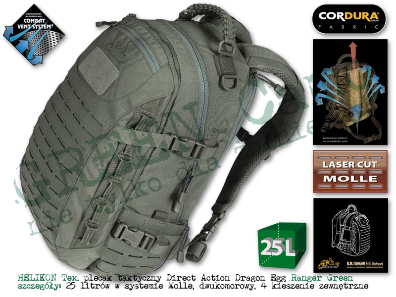 DIRECT ACTION plecak Dragon Egg® - Cordura® - Ranger Green 25l.