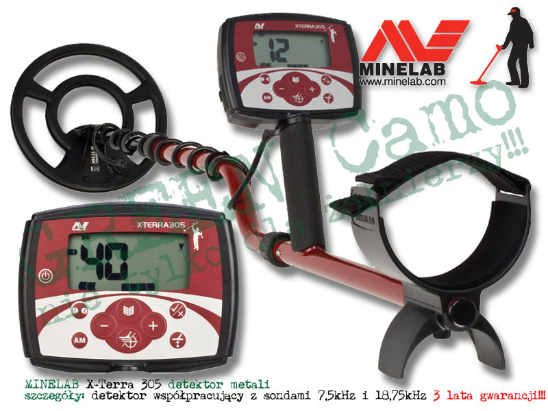 MINELAB X-Terra 305 z sondą (cewką) koncentryczną 9” 7,5kHz - detektor / wykrywacz metali