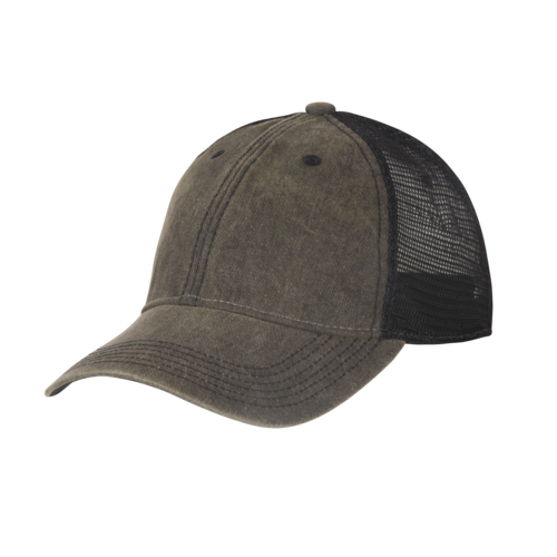 Czapka Trucker Plain - Dirty Washed Cotton - Dirty Washed Black / Czarny A